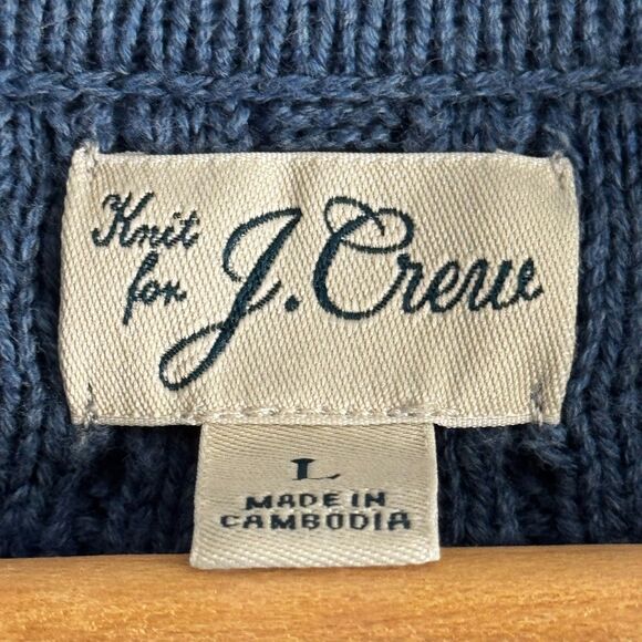 J.Crew Cable Knit Button Cardigan Blue L Men's Classic/Preppy/Grandpa - Picture 2 of 6